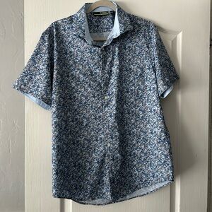 L Murano performance Slim fit floral button up shirt
